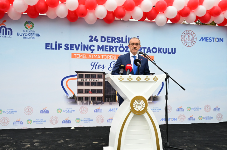 24 Derslikli Elif Sevinç Mertöz Ortaokulu’nun Temeli Atıldı