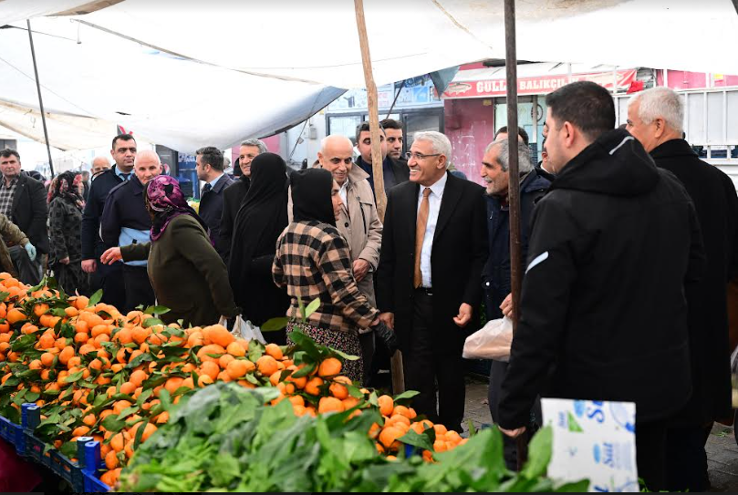 Başkan Güder, Pazar Esnafını Ziyaret Etti